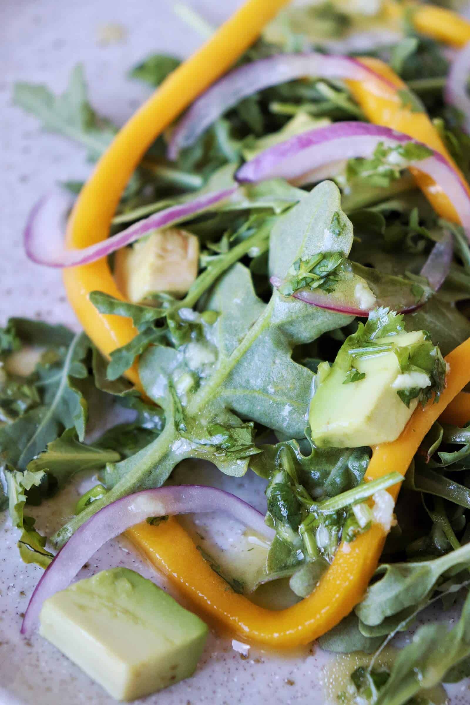 Mango Arugula Avocado Salad (AIP, paleo, vegan)• Heal Me Delicious