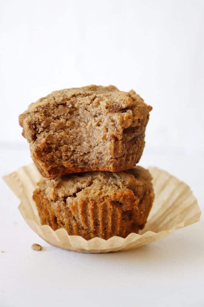 Two AIP Banana Spice Muffins stacked on top each other