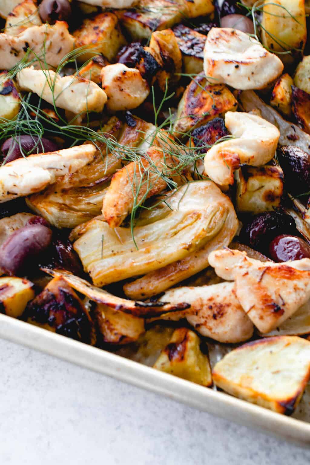 Sheet Pan Chicken with Fennel and Olives (AIP, paleo) • Heal Me Delicious