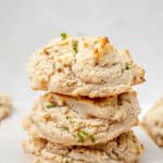 Stack of three Vegan Gluten-free Drop Biscuits