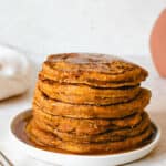 stack of vegan paleo pumpkin spice pancakes