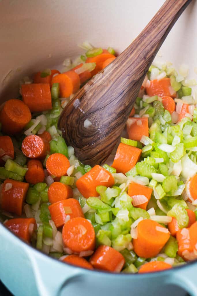 Mirepoix base of this AIP/Paleo soup.