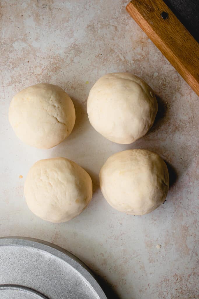 Four balls of dough