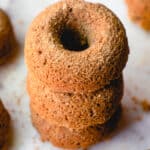 stack of three apple cider donuts