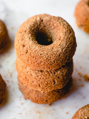 stack of three apple cider donuts