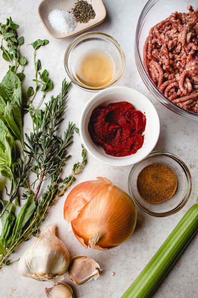 Ingredients to make this Dairy Free Gluten-Free Meatloaf recipe.