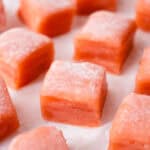 Watermelon Mochi cubes.